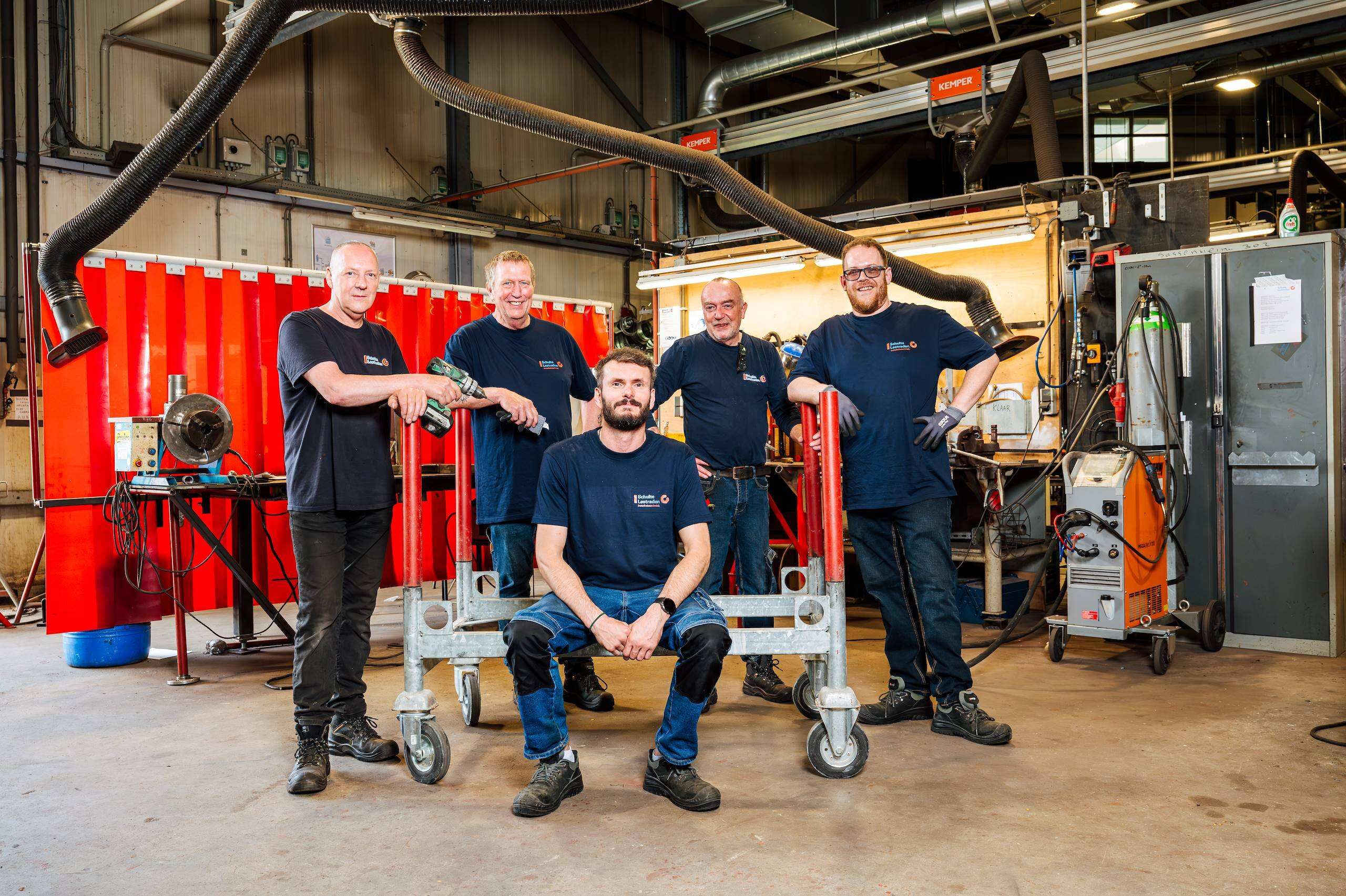 Het team van Schulte & Lestraden in de werkplaats